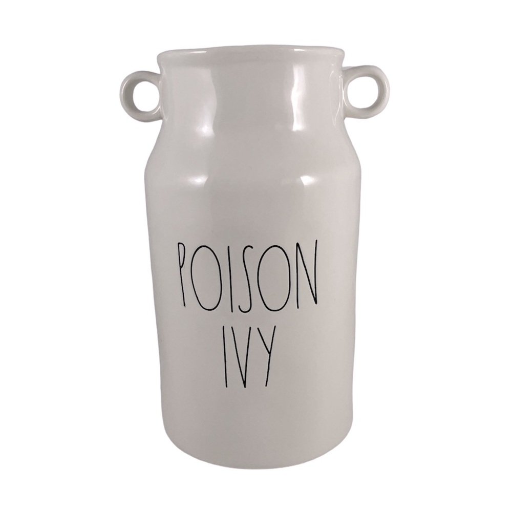 Rae Dunn POISON IVY White/Ivory Milk Jug Vase NWOT
